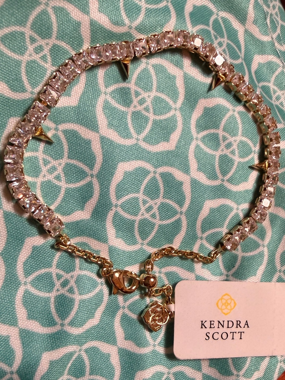Kendra Scott Gold-Tone Bracelet with Clear Crystals and Spikes